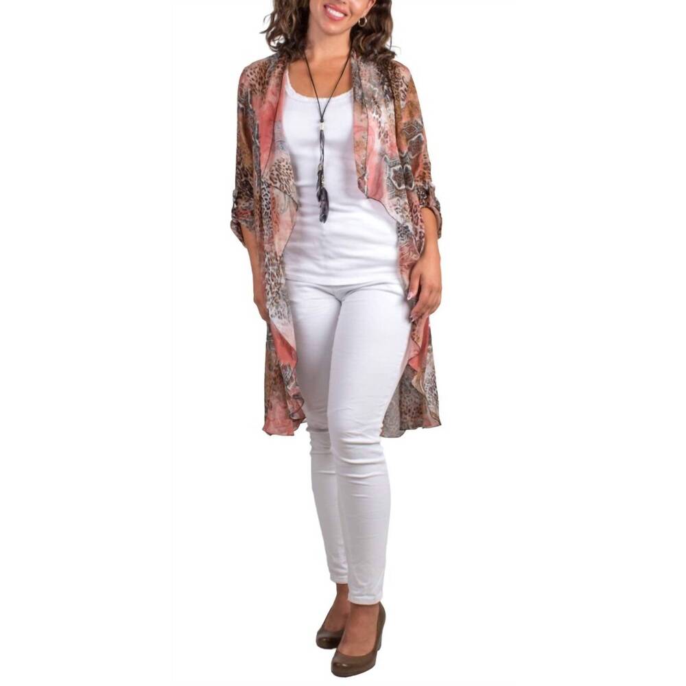 NEW GIGI MODA portici paisley silk cardigan in rosewood